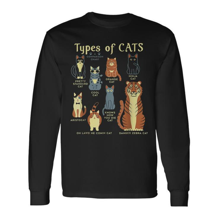 Types Of Cat Comparison Cat Pet Lover Owner Long Sleeve T-Shirt