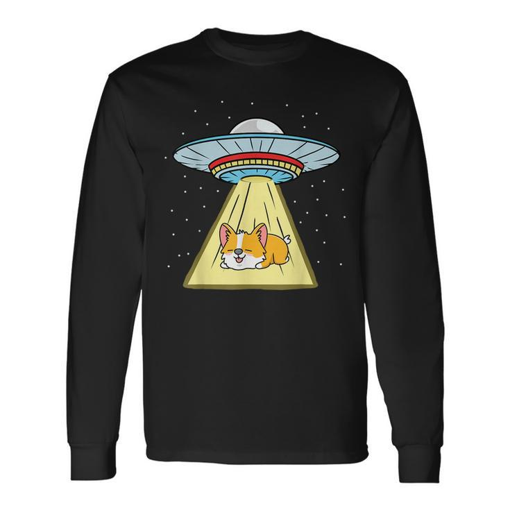 Ufo Abduction Sleeping Corgi Long Sleeve T-Shirt T-Shirt