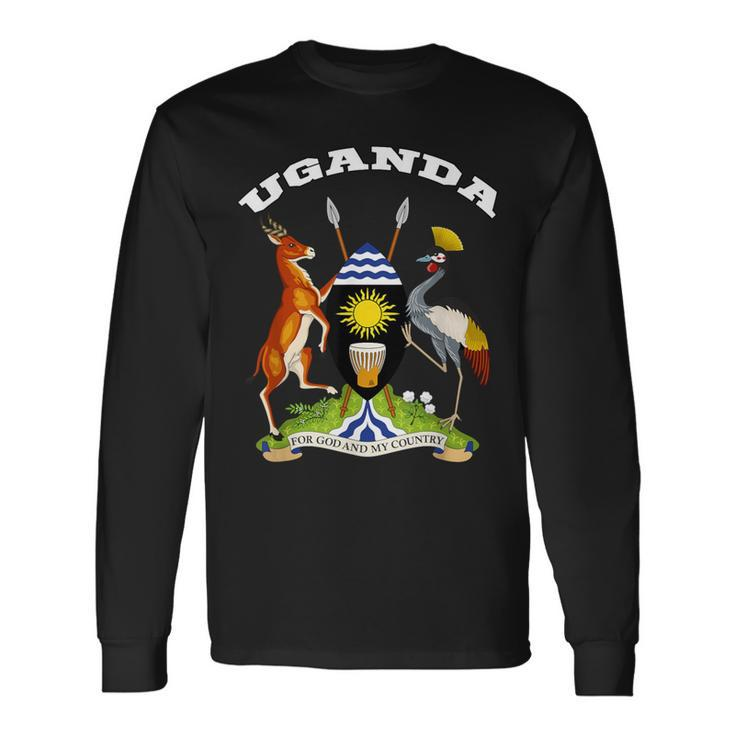 Uganda Coat Of Arms Flag Souvenir Kampala Long Sleeve T-Shirt
