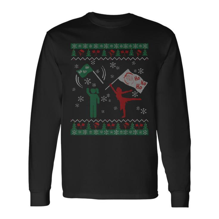 Ugly Christmas Sweater Color Guard Winter Guard Long Sleeve T-Shirt