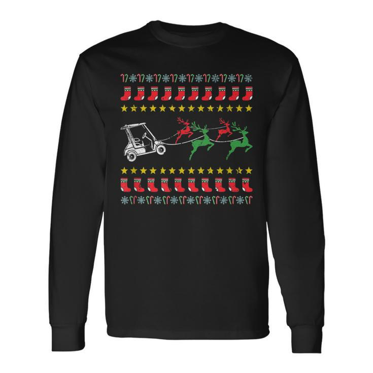 Ugly Christmas Sweater For Golfer Golf Long Sleeve T-Shirt