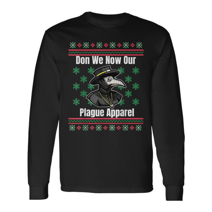 Ugly Christmas Sweater Style Plague Doctor Long Sleeve T-Shirt