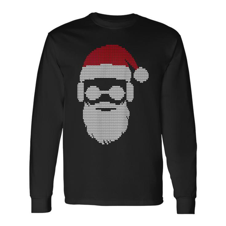 Ugly Christmas Xmas Sweater Cool Hipster Santa Claus Present Long Sleeve T-Shirt