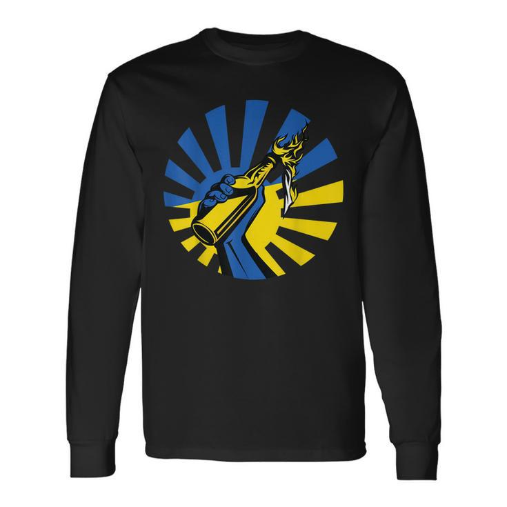 Ukrainian Molotov Cocktail For Russia Army Ukraine Support Long Sleeve T-Shirt T-Shirt