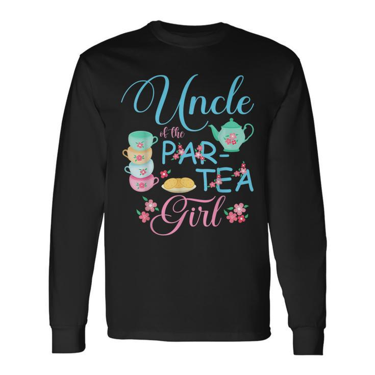 Uncle Of The Partea Girl Time To Par Tea Matching For Uncle Long Sleeve T-Shirt T-Shirt