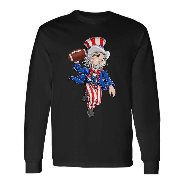 Uncle Sam Football American Flag Indepedence Day Boys Long Sleeve T-Shirt T-Shirt