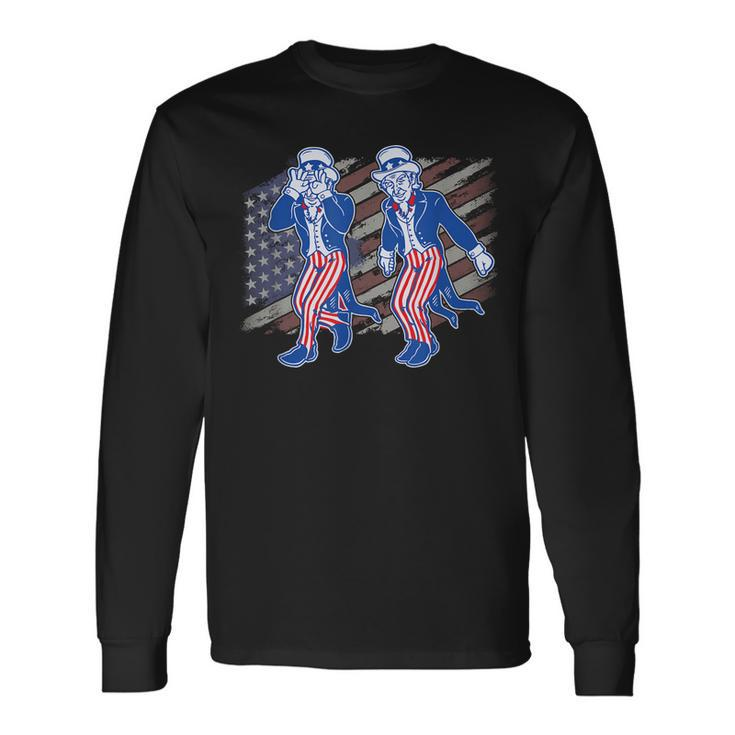 Uncle Sam Griddy 4Th Of July Independence Day American Flag Long Sleeve T-Shirt T-Shirt