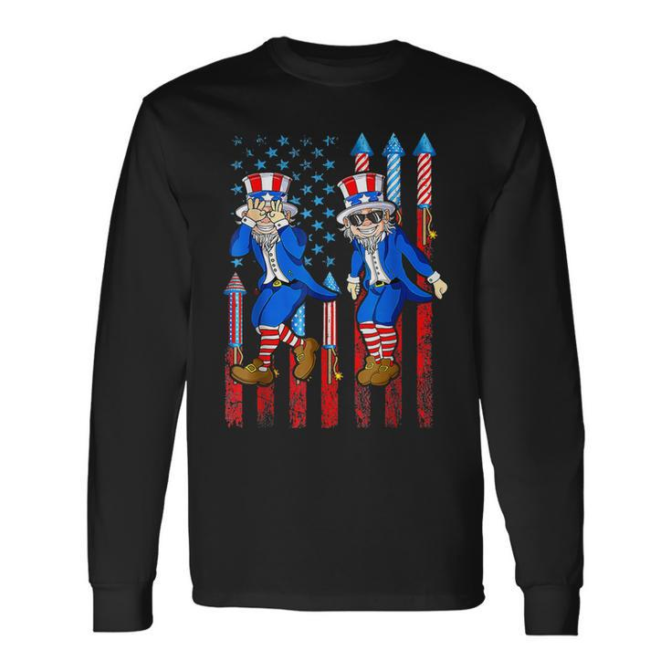 Uncle Sam Griddy 4Th Of July Independence Day Flag Us Long Sleeve T-Shirt T-Shirt