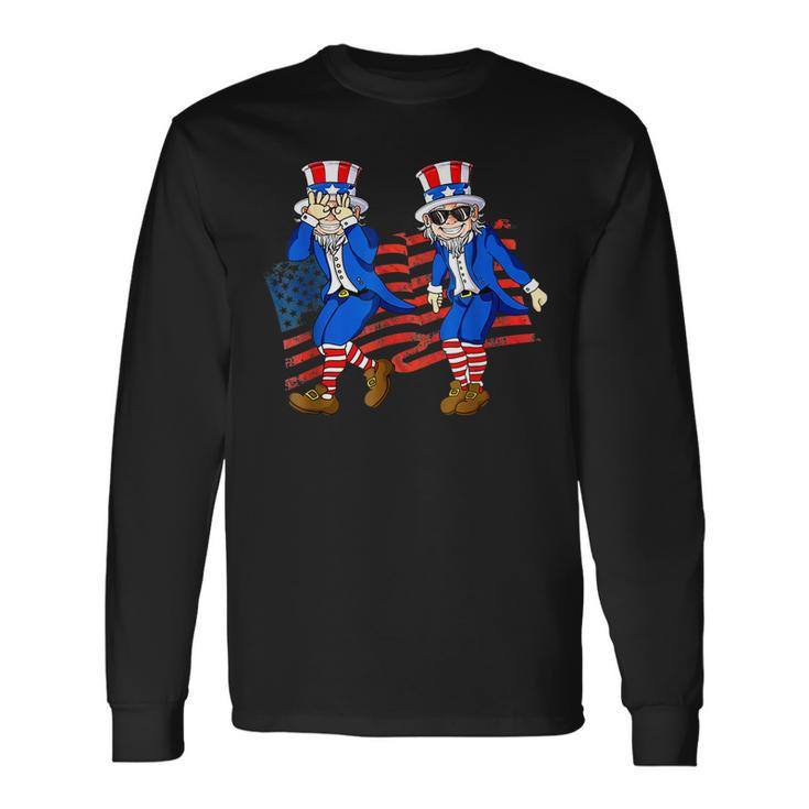 Uncle Sam Griddy Dance 4Th Of July American Us Flag Long Sleeve T-Shirt Gifts ideas