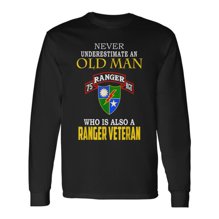Never Underestimate A 75Th Ranger Ranger Veteran Christmas Long Sleeve T-Shirt
