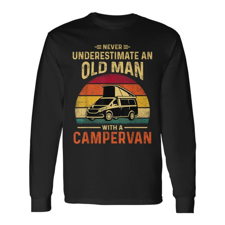 Never Underestimate An Fun Old Man With A Campervan Long Sleeve T-Shirt