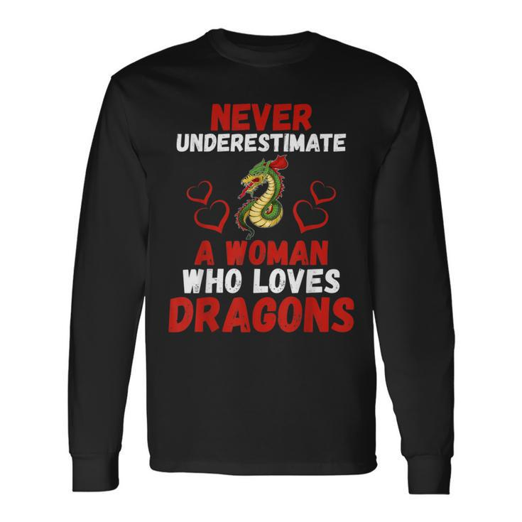 Never Underestimate Love Dragons Graphic Long Sleeve T-Shirt Gifts ideas