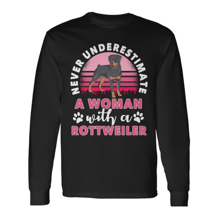 Never Underestimate A Man With A Rottweiler Long Sleeve T-Shirt Gifts ideas
