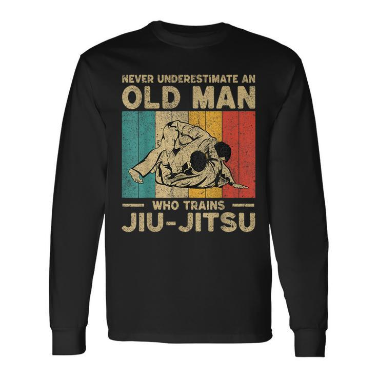 Never Underestimate An Old Man Bjj Brazilian Jiu Jitsu Old Man Long Sleeve T-Shirt T-Shirt