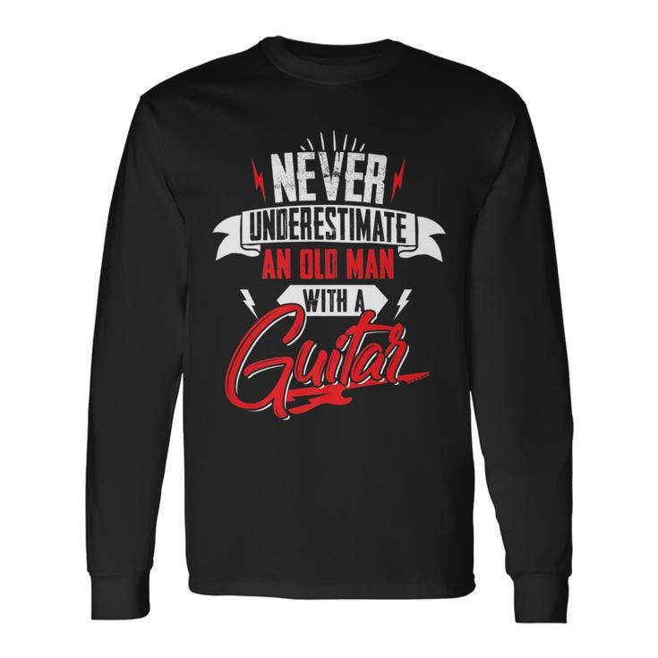 Never Underestimate An Old Man With A Guitar Men Long Sleeve T-Shirt