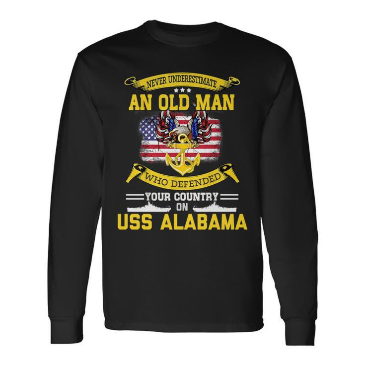 Never Underestimate Uss Alabama Bb60 Battleship Long Sleeve T-Shirt T-Shirt Gifts ideas