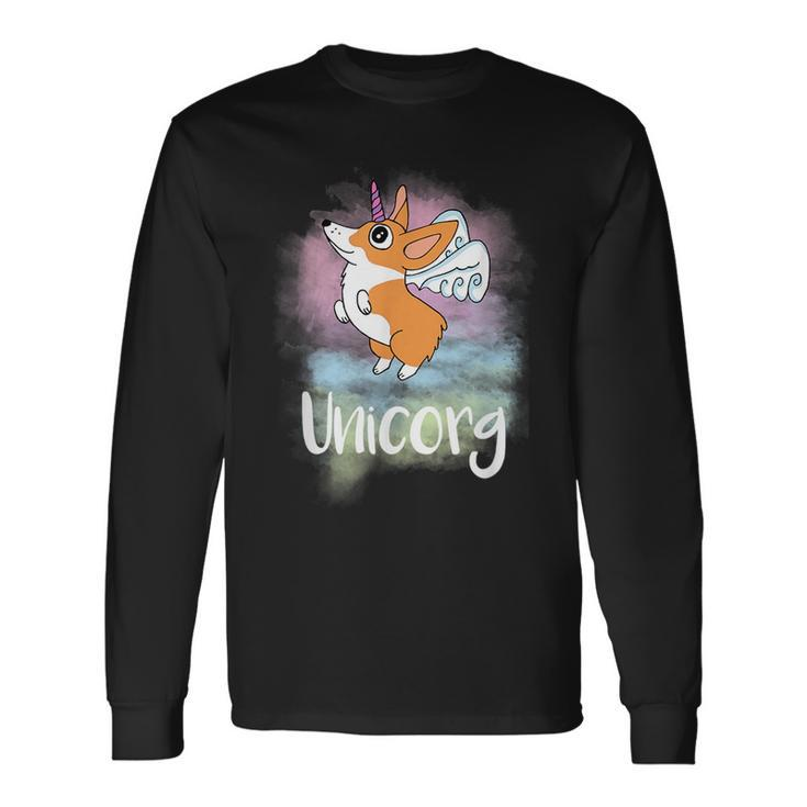 Unicorg Magical Corgi Dog Unicorn Pun Long Sleeve T-Shirt T-Shirt