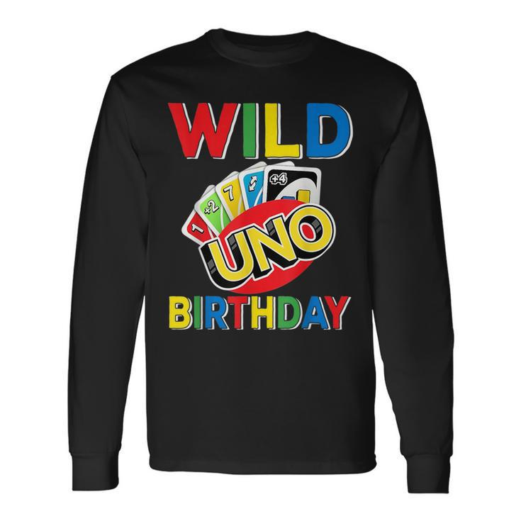 Uno Themed 1St Birthday Party Decorations 1St Bday Boy Long Sleeve T-Shirt