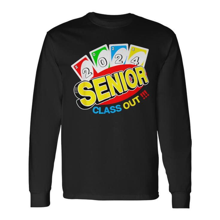 Uno Out Senior 2024 Graduation Class Of 2024 Uno Lover Long Sleeve T-Shirt T-Shirt