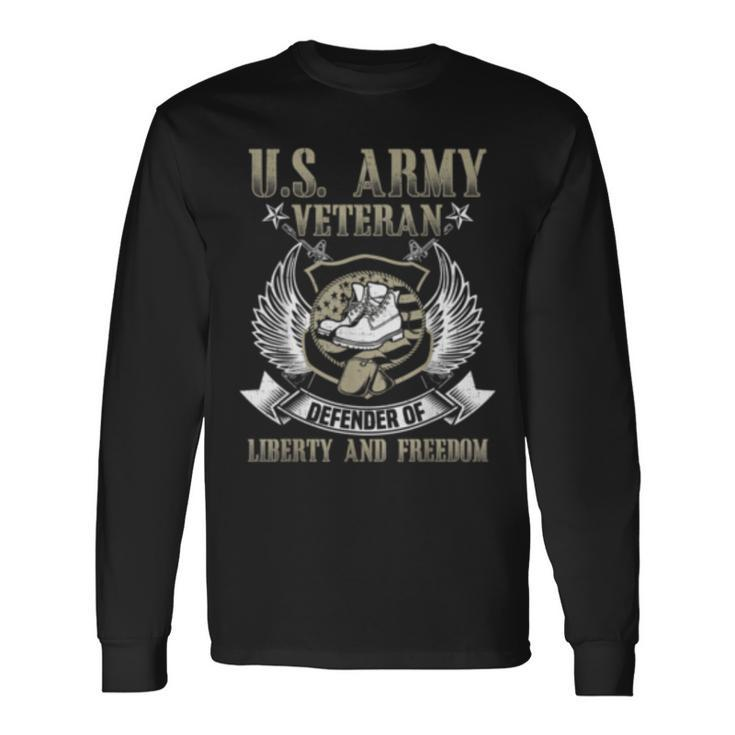Us Army Veteran Defender Of Liberty Long Sleeve T-Shirt T-Shirt