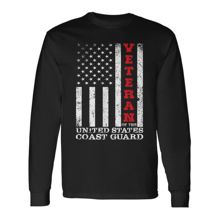 Us Coast Guard Veteran Uscg American Flag Veteran Long Sleeve T-Shirt T-Shirt