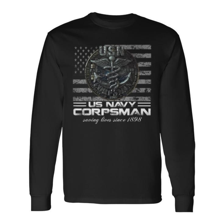Us Navy Corpsman Navy Veteran Ideas Long Sleeve T-Shirt
