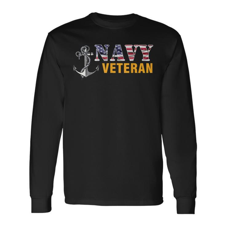 Us Navy Veteran American Flag Cool Long Sleeve T-Shirt