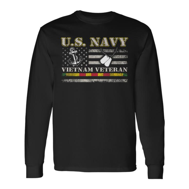Us Navy Vietnam Veteran Usa Flag Vietnam War Vet Long Sleeve T-Shirt T-Shirt