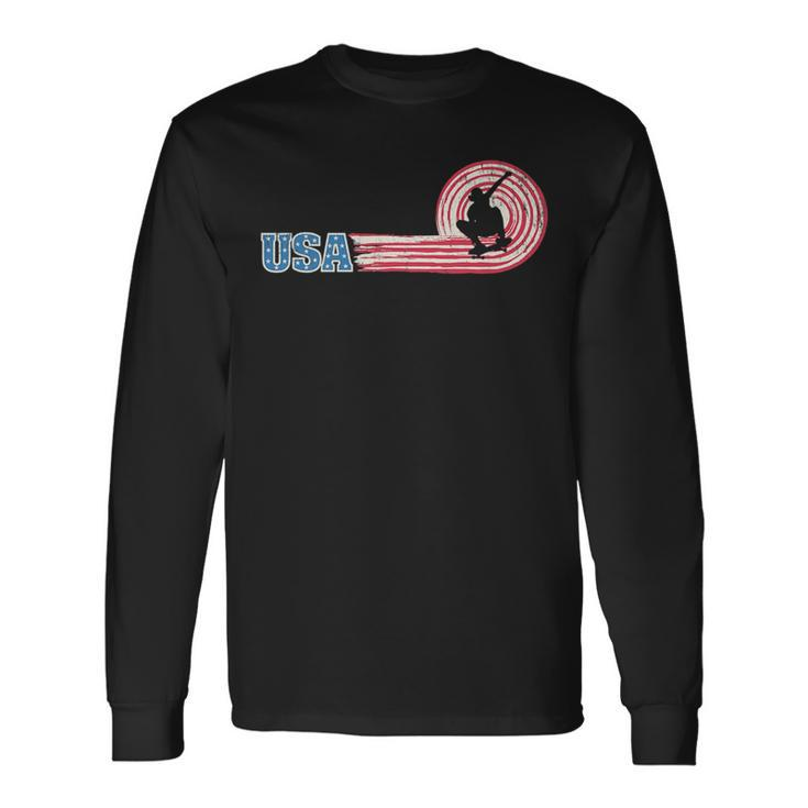 Usa American Skateboarding Team 2021 Skater American Flag Skateboarding Long Sleeve T-Shirt T-Shirt