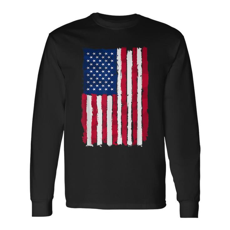 Usa Flag 4Th July Red American White Star Blue Stripes 4 Day Long Sleeve T-Shirt T-Shirt
