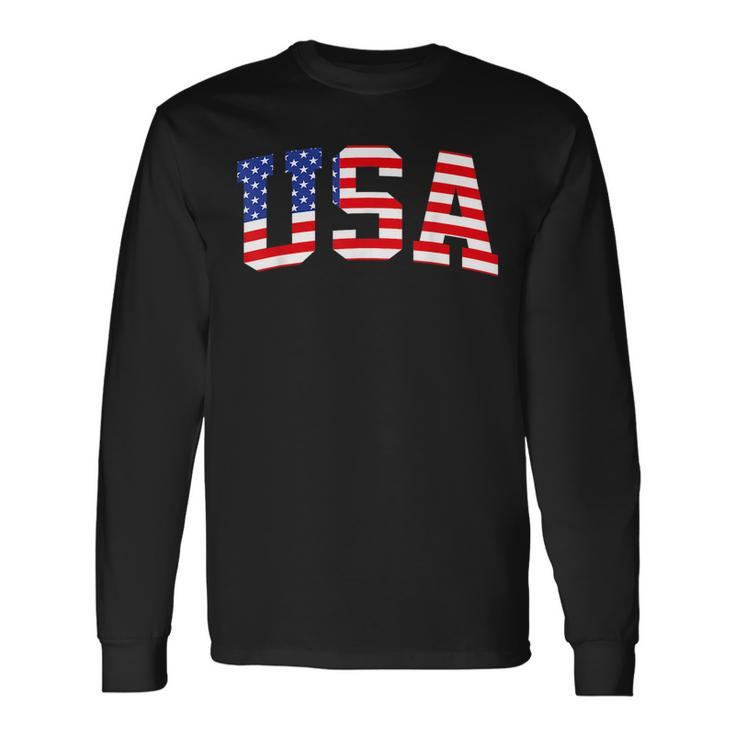 Usa Flag American Flag United States Of America 4Th Of July Usa Long Sleeve T-Shirt T-Shirt