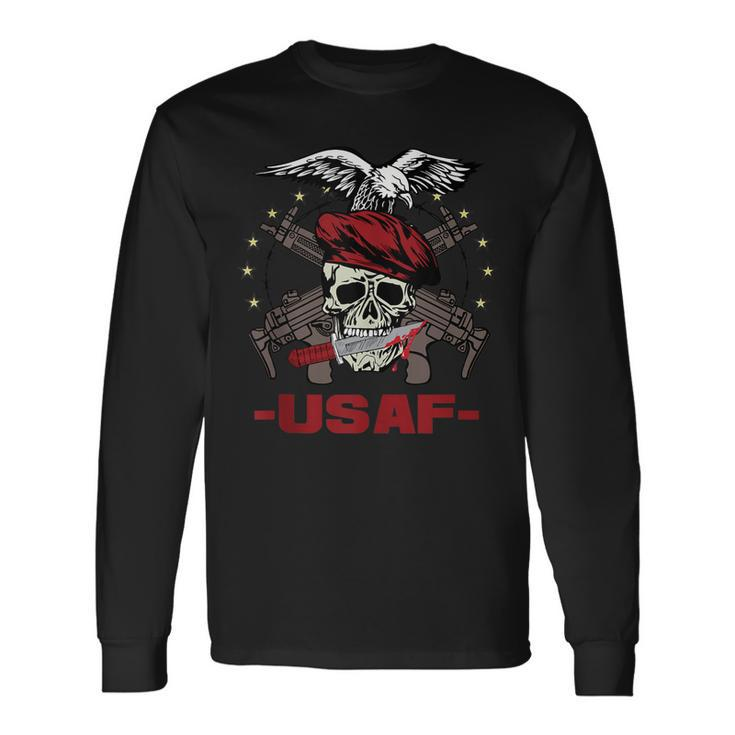 Usaf United States Air Force Eagle Skull Long Sleeve T-Shirt T-Shirt
