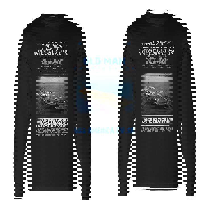 Uss America Cv66 Aircraft Carrier Veterans Day Father Day Long Sleeve T-Shirt