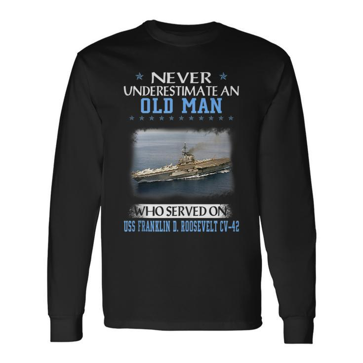 Uss Franklin D Roosevelt Cv-42 Veterans Day Father Day Long Sleeve T-Shirt