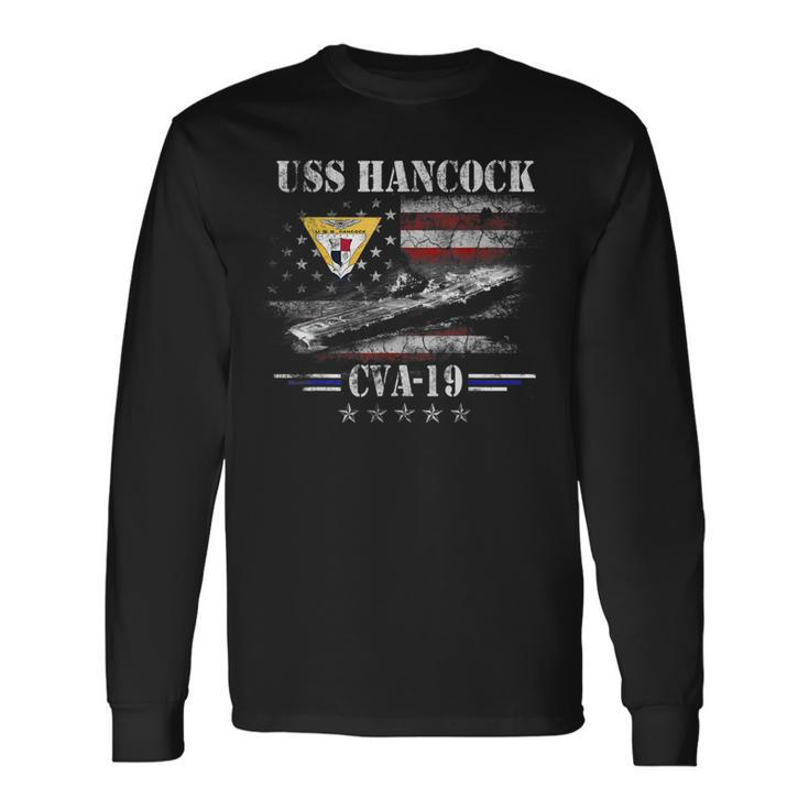 Uss Hancock Cva-19 Aircraft Carrier Veterans Day Fathers Day Long Sleeve T-Shirt