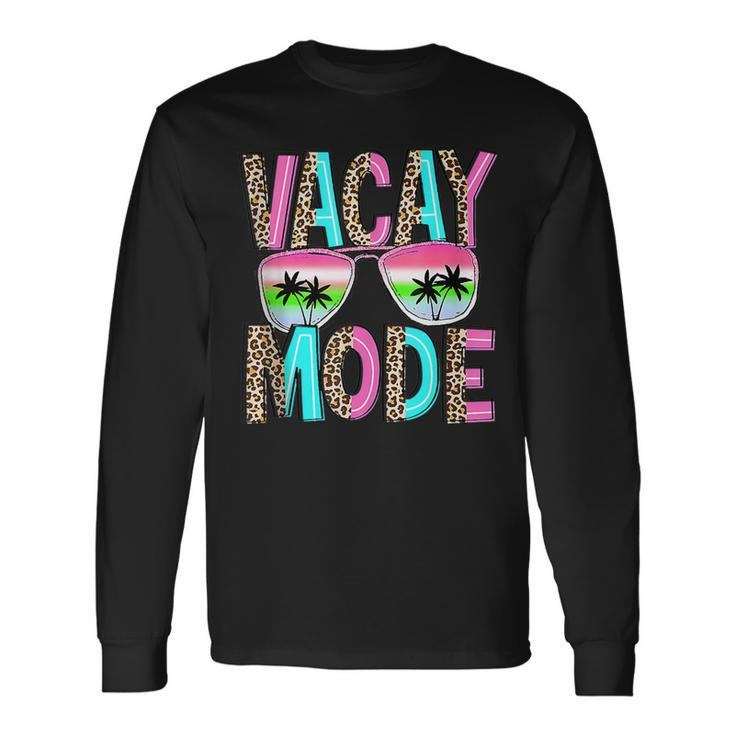 Vacay Mode Summer Vacation Sunglasses Palm Tree Beach Vacation Long Sleeve T-Shirt T-Shirt