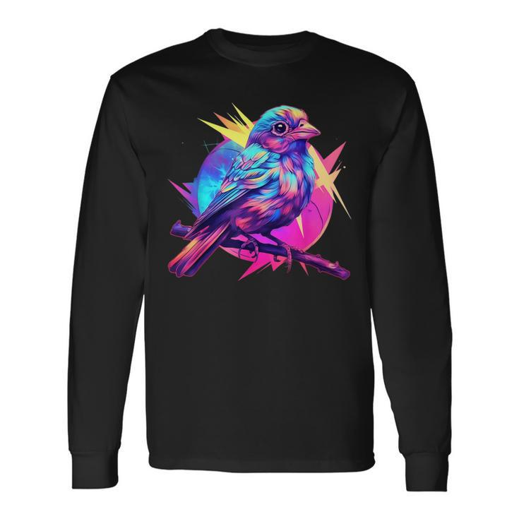 Vaporwave Aesthetic Song Sparrow Long Sleeve T-Shirt