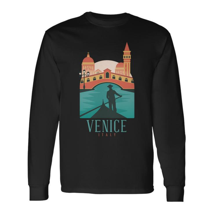 Venice Rialto Bridge Italy Vintage Italian Souvenir Long Sleeve T-Shirt