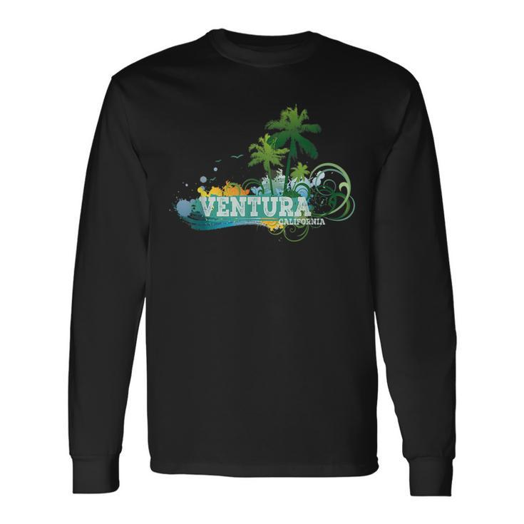 Ventura California Palm Trees Sunset Beach Vacation Long Sleeve T-Shirt T-Shirt