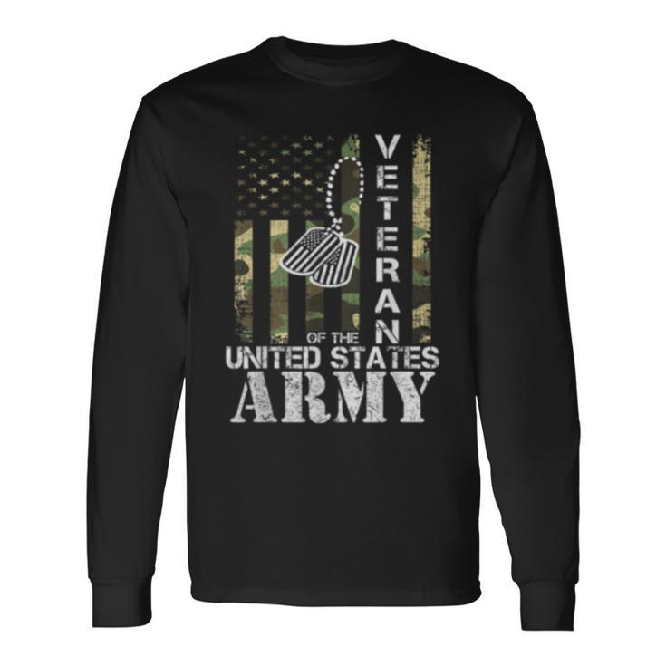 Veteran Of The United States Army American Flag Camo Long Sleeve T-Shirt T-Shirt