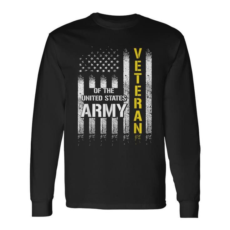 Veteran Of United States Us Army American Flag Long Sleeve T-Shirt