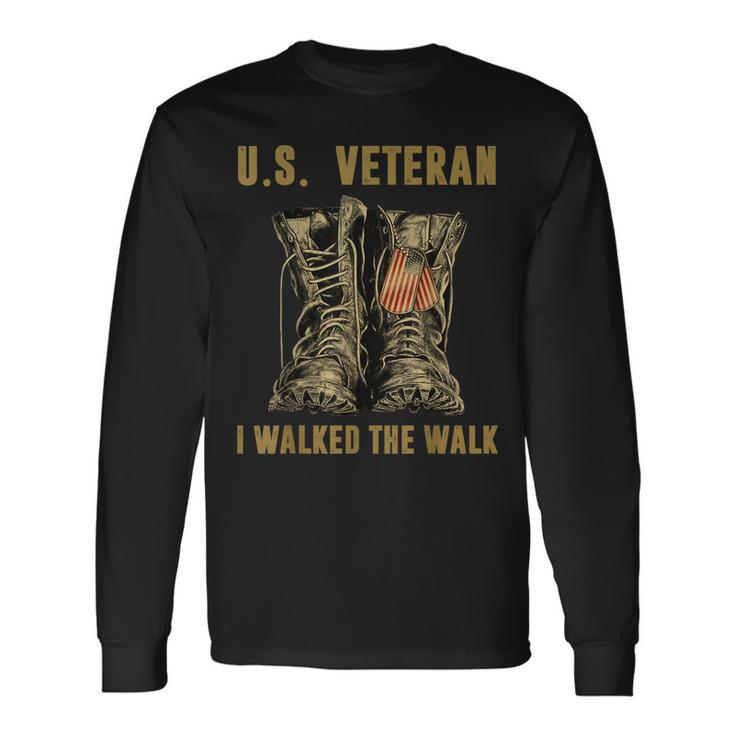 Veteran Of United States Us Army American Flag Vintage Long Sleeve T-Shirt T-Shirt
