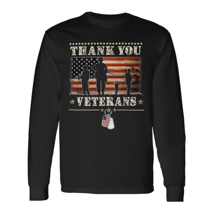 Veteran Vets Thank You Veterans Proud Veteran Day 321 Veterans Long Sleeve T-Shirt