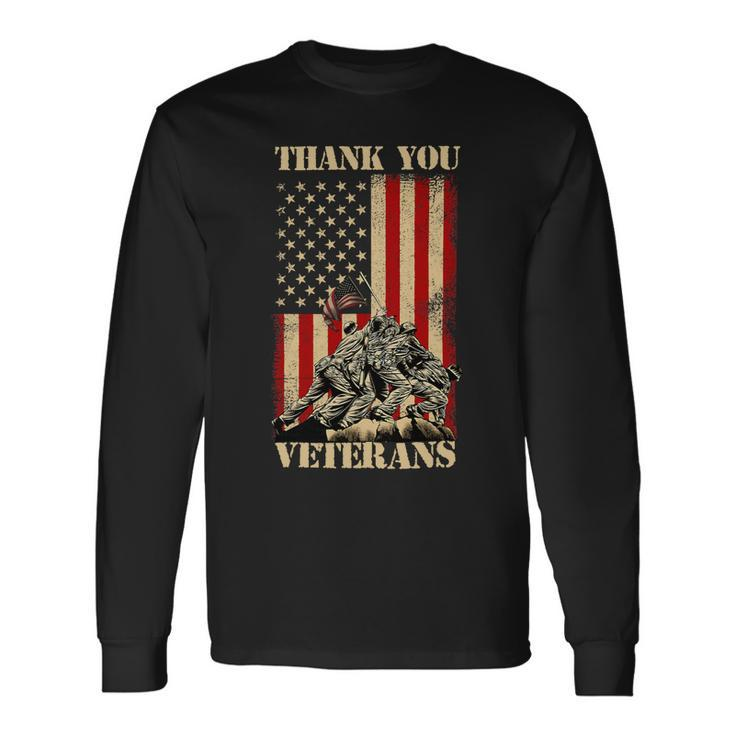 Veteran Vets Thank You Veterans Shirts Proud Veteran Day Dad Grandpa 341 Veterans Long Sleeve T-Shirt