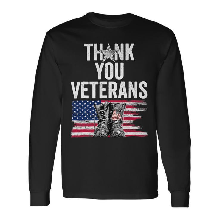 Veteran Vets Thank You Veterans Shirts Proud Veteran Day Dad Grandpa 344 Veterans Long Sleeve T-Shirt