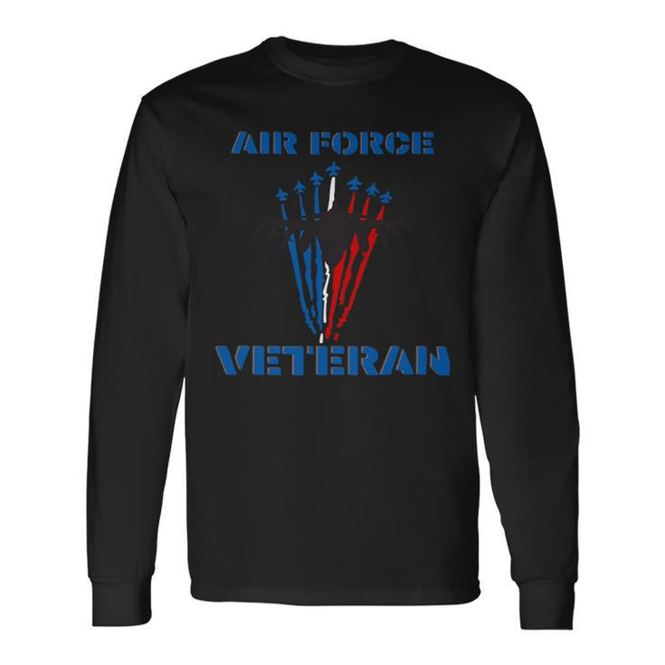 Veteran Vets Us Air Force Veteran Fighter Jets Veterans Long Sleeve T-Shirt