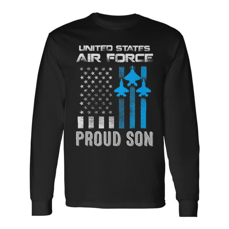 Veteran Vets Us Air Force Proud Son Proud Air Force Son Veteran Day Veterans Long Sleeve T-Shirt Gifts ideas