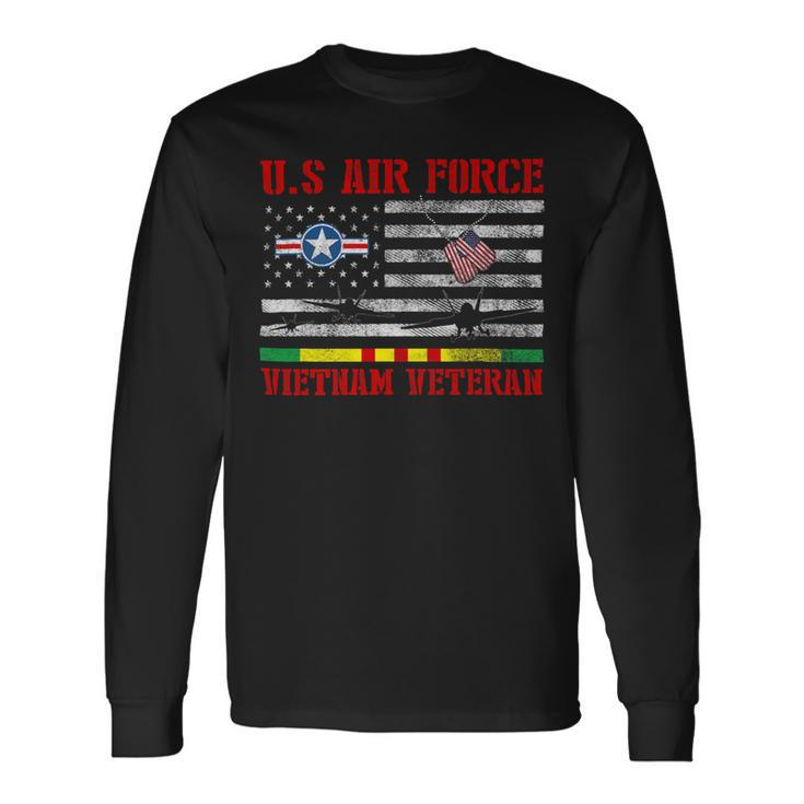 Veteran Vets US Air Force Vietnam Veteran Usaf Veterans Day Flag Veterans Long Sleeve T-Shirt