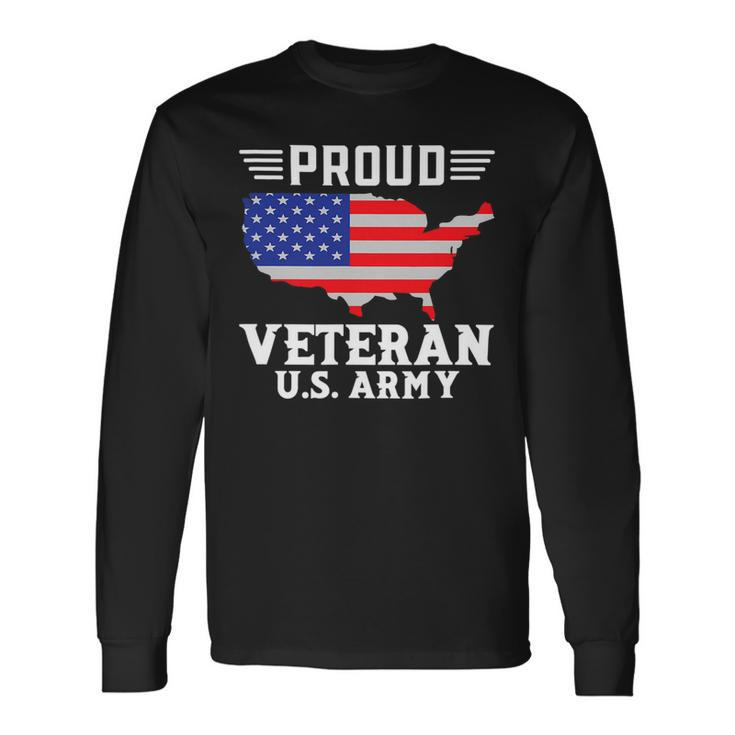 Veteran Vets Us Army Veteran American Flag Usa Military Tee 1 Veterans Long Sleeve T-Shirt