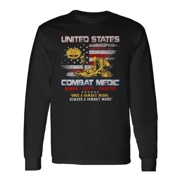 Veteran Vets US Army Combat Medic Veteran Vintage Honor Duty Country 153 Veterans Long Sleeve T-Shirt
